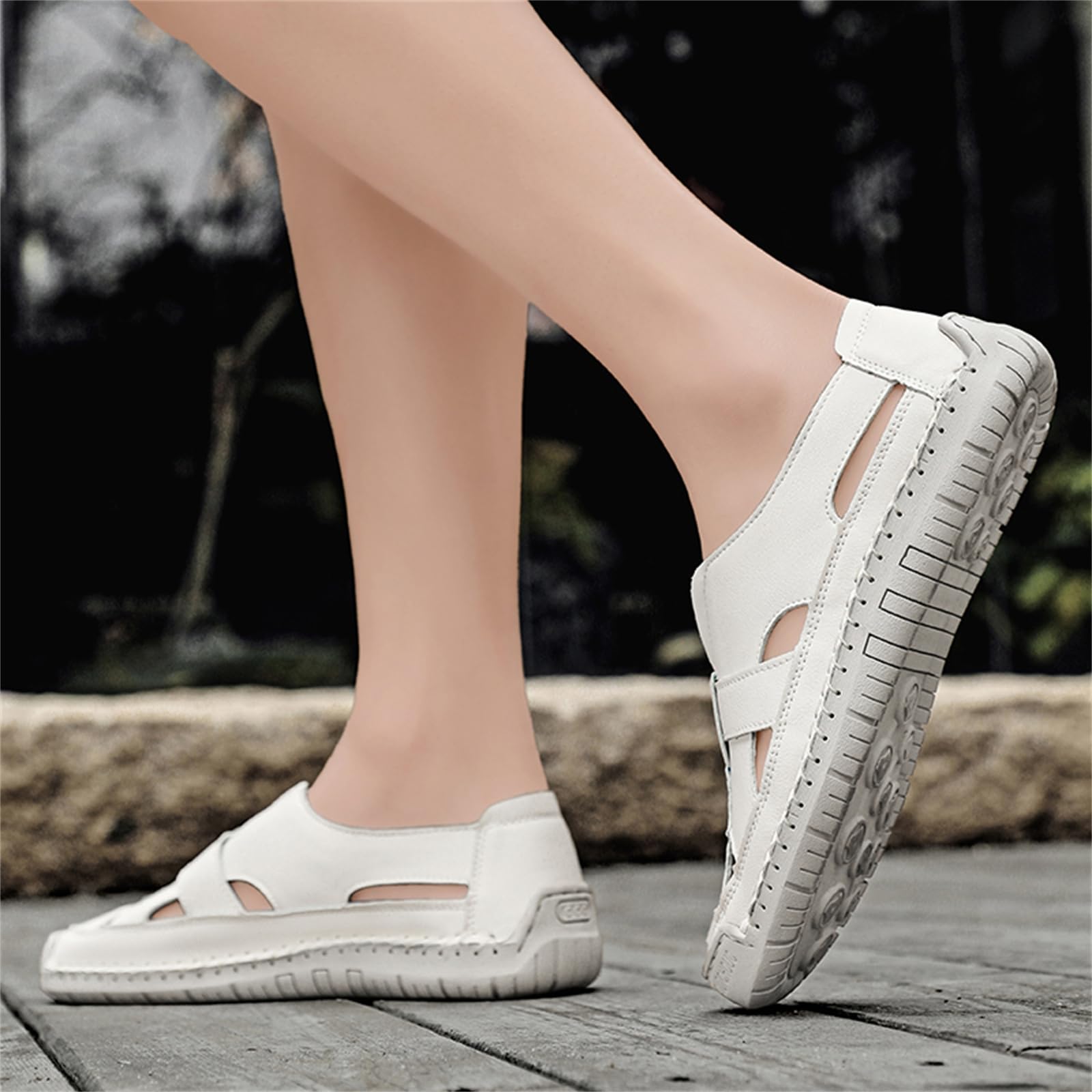Mokasyny Męskie Damskie Sandały do ​​chodzenia Wsuwane Zamknięte Noski Outdoor Plaża Biznesowe Buty