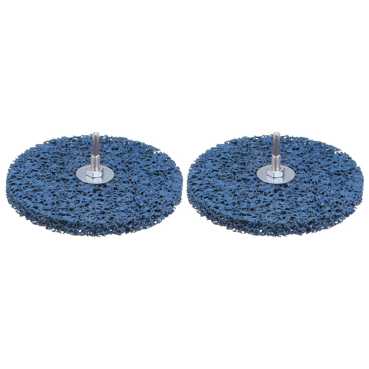 HARFINGTON 2pcs Paint Stripping Disc Drill Attachment 6" x 1/2" with 1/4" Shaft Strip Clean Discs for Angle Grinder Clean and Remove Paint Coating Rust, Blue