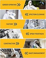 Vista 4 de Traje de material peligroso desechable Traje de pintores de cuerpo completo en 7 tamaños con múltiples especificaciones para hombres y mujeres