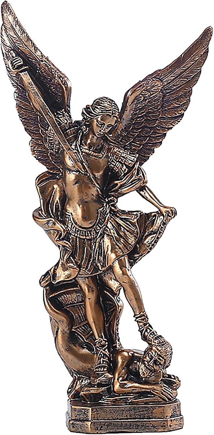 Archangel Michael Statue Michaela Angel God Statue Decoration Christmas Decoration Gift Resin Crafts Color Metallic