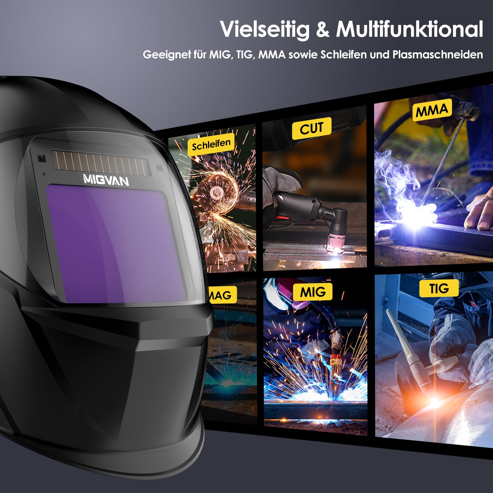 Schweißhelm Automatik True-Color, Ultra-HD 100x82mm XL-Sicht H-21-G