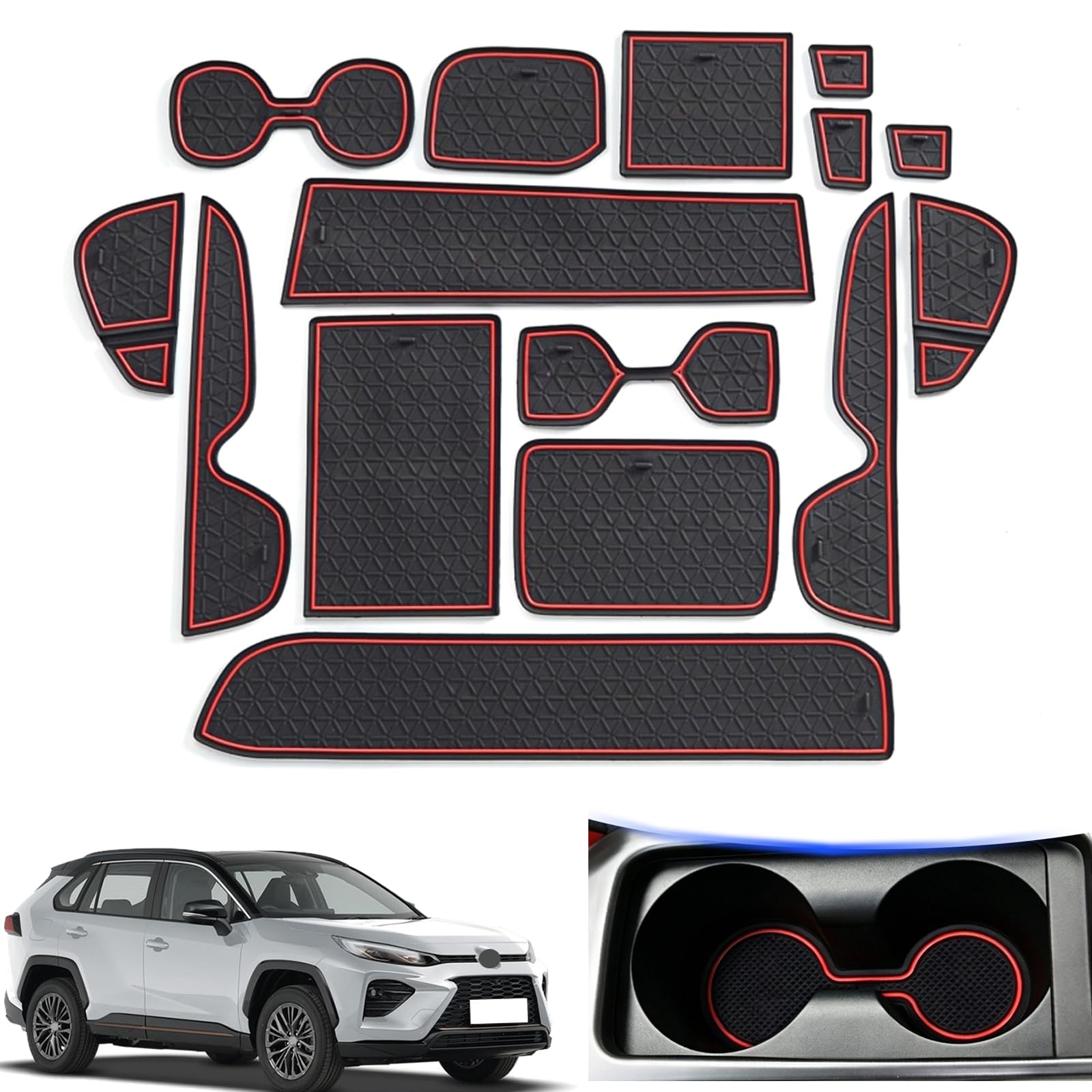Antipolvo Toyota Wildlander kit de alfombrillas interiores de goma