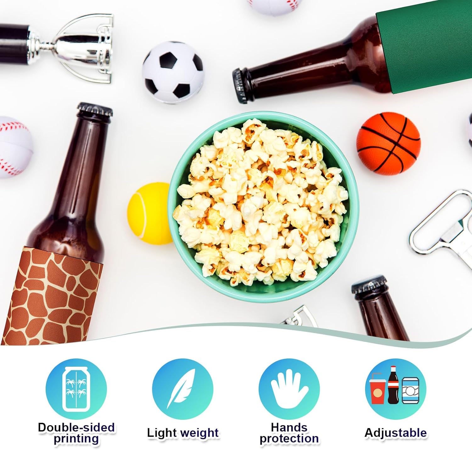 72 Pcs Can Cooler Sleeves Bulk Blank Beer Can Coolers Party Can Cooler Beer Drink Bulk Holder Insulated Sublimation Sleeves Soda 12 oz Coolies for Bottle Weddings Bachelorette Parties, Multicolor