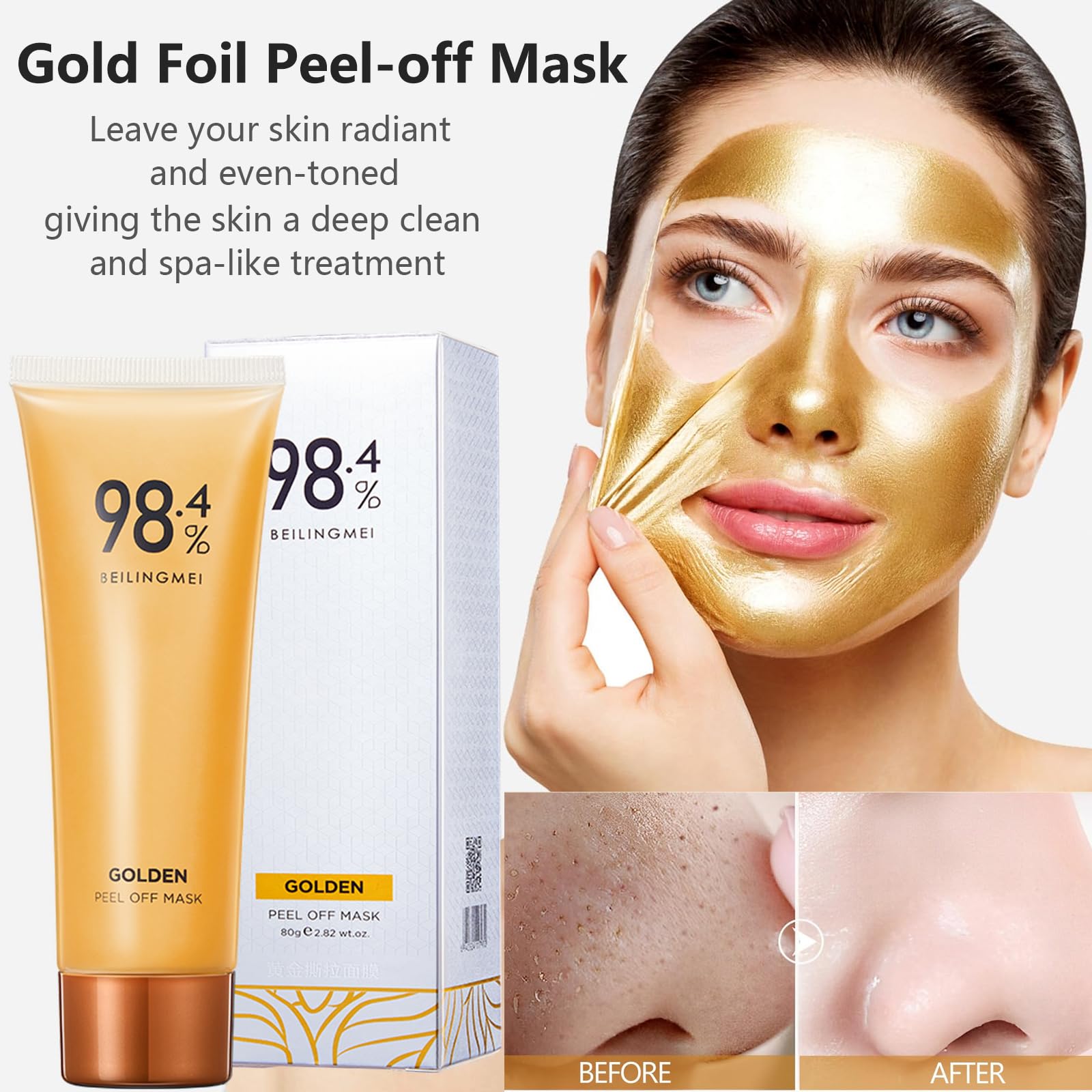 Amazon.com : Gold Peel Off Mask, 98.4% Gold Foil Peel-Off Face