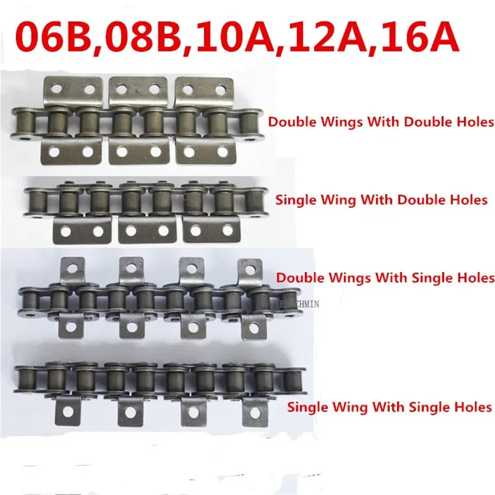 Chaîne à rouleaux d'entraînement 1,5 m – 06B/08B/10 A Chaîne de convoyeur de transmission de machine avec attaches simples et doubles et fiable pour un fonctionnement efficace