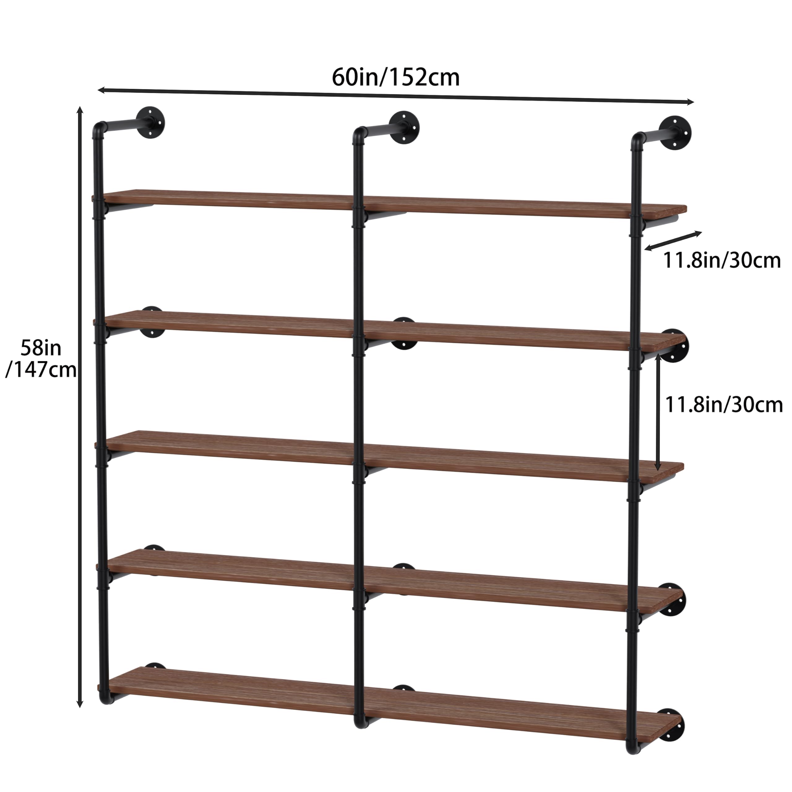 Amazon.com: ONOTETUT Industrial Pipe Shelf 5 Tier,60 inch