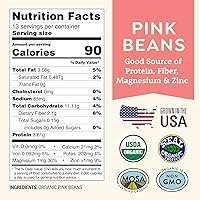 Vista 2 de Frijoles rosados orgánicos de 1 libra, sin OMG, orgánico USDA, certificado limpio, vegano, rico en fibra y proteínas para sopas, burritos, ensaladas