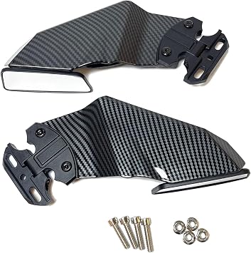 Motorcycle Mirrors Wing Rearview Mirror for Y-amaha YZF R1 R3 R6 R15 R25 R125 Motorbike Fairing Adjustable Sportster Aerodynamics Side Mirrors Pattern Black