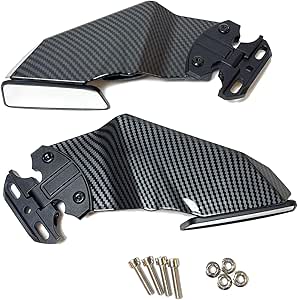 Wind Wing Rearview YZF-R3/R125/R25 Mirrors - Forged Carbon Pattern Hidden Mirrors Motorcycle Rearview Mirrors - Foto 6