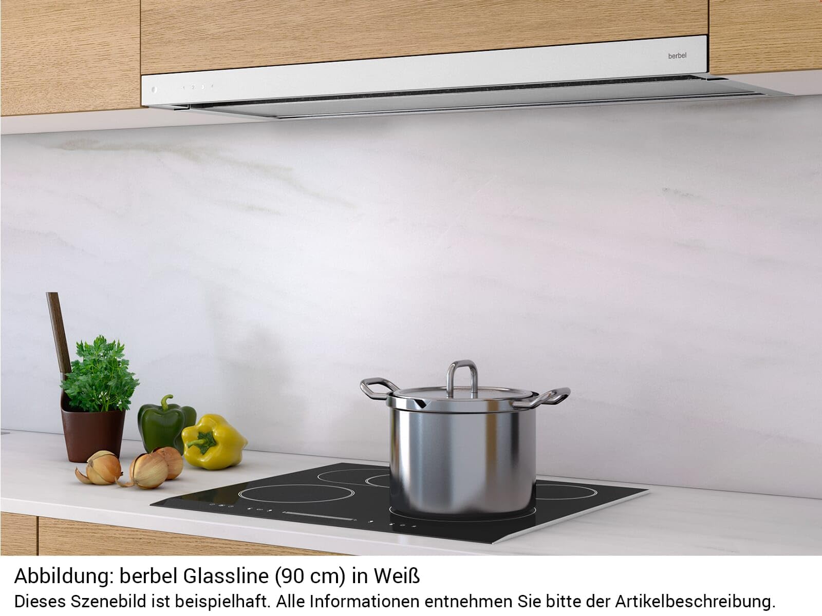 Berbel Glassline BEH 60 GL - 1070095 Flachschirmhaube 60 cm Weiß