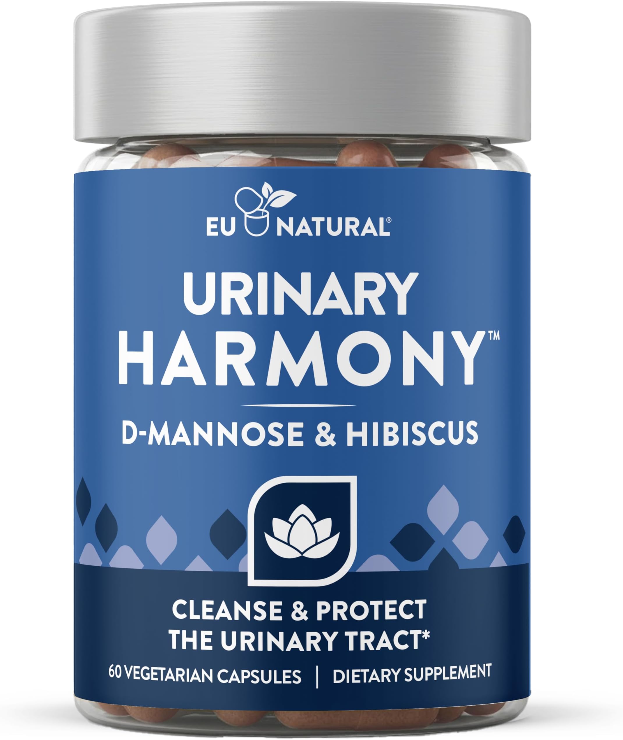 Harmony D-Mannose – Urinary Tract UT Cleanse & Bladder Health – Fast-Acting Detoxifying Strength, Flush Impurities, Clear System – Hibiscus Pills – 60 Vegetarian Soft Capsules