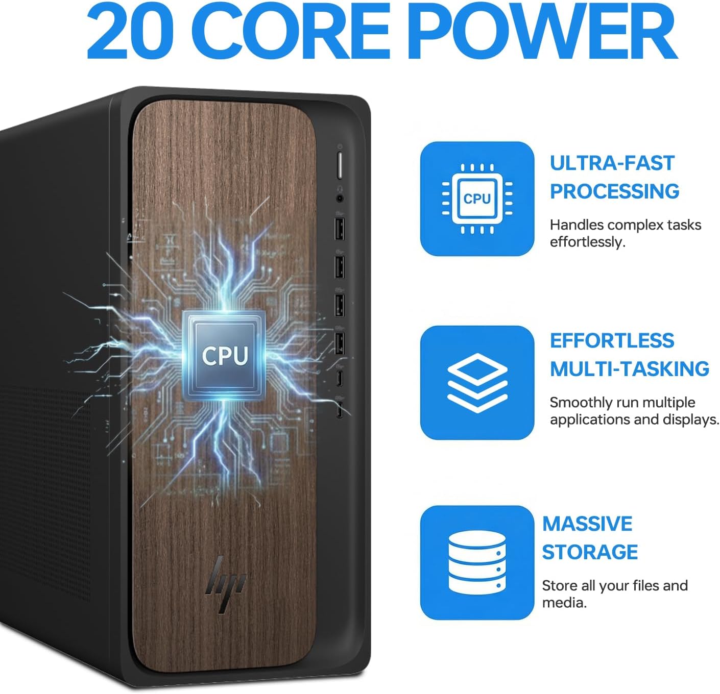 HP OmniDesk(Envy Next Brand) M03 Tower Desktop for Professionals, Core Ultra 7 265 Performance for Multitasking & Productivity, 32GB DDR5 RAM, 2TB SSD, W11P, Bundle with ADATA 64GB USB Flash Drive