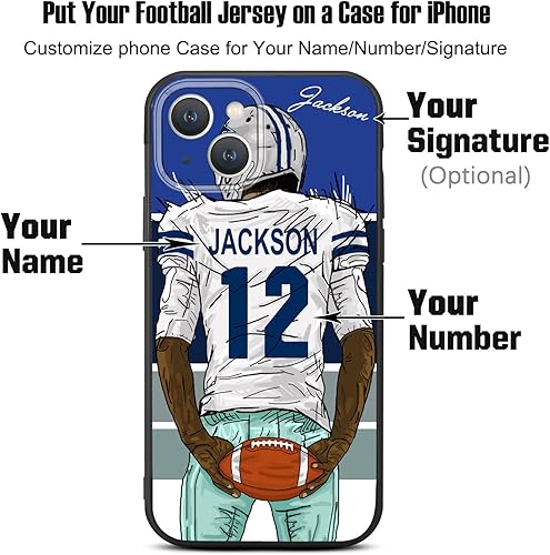 Miniatura 2 de Funda de fútbol personalizada con nombre y número para iPhone 15 Pro Max 14 13 12 11 Xs Max Xr SE3 8 7 6 Plus 11 Pro Mini, silicona líquida con