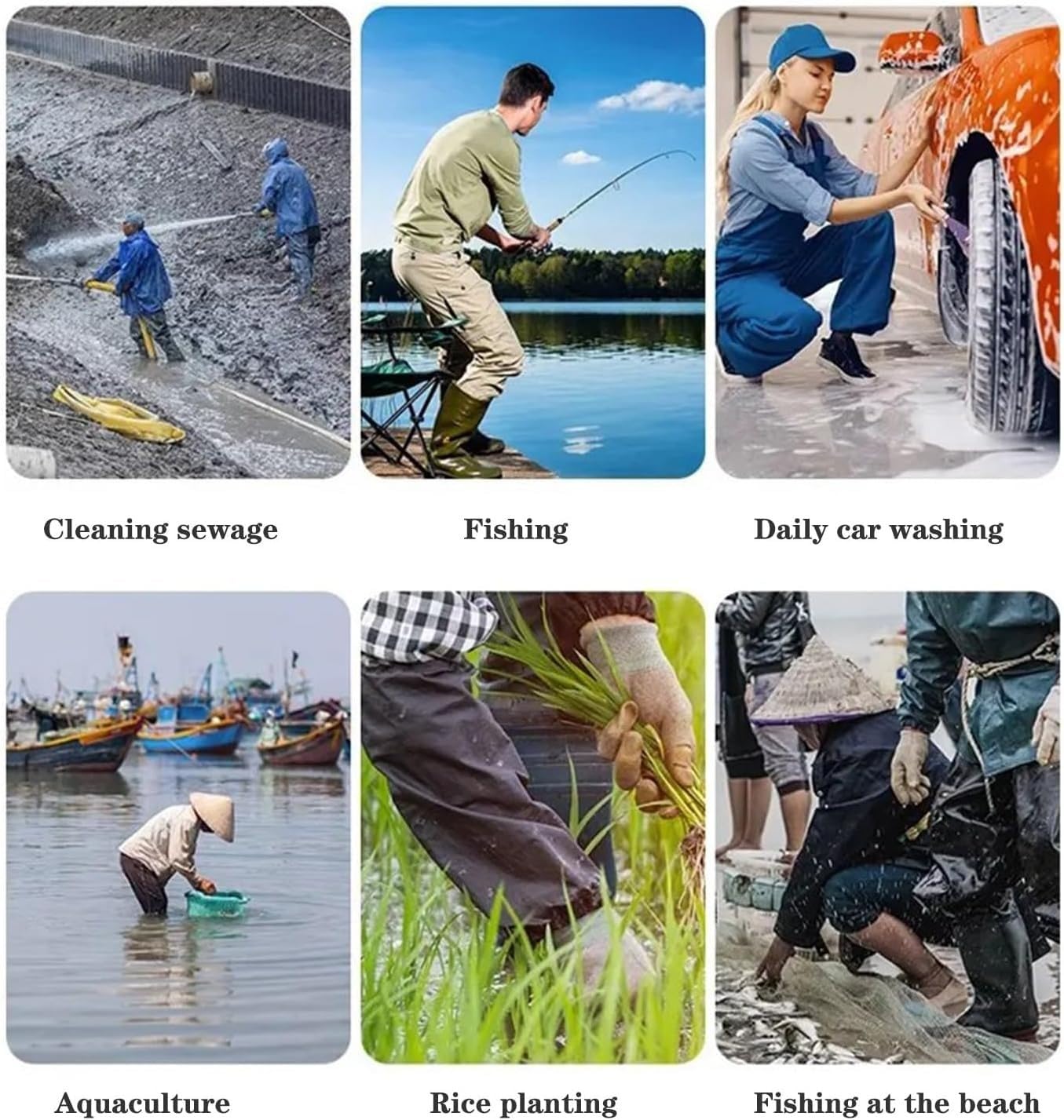 Trampolieri da Uomo Tuta Impermeabile, Multifunzione Trampolieri Petto Trampolieri Stivali di Gomma Stivali di Gomma Vita Hip Waders Mens Caccia Pesca Bootfoot Traspirante 41