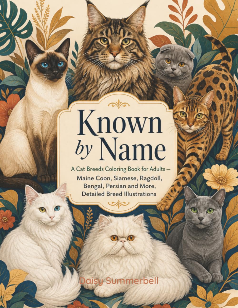 Known by Name: A Cat Breeds Coloring Book for Adults — Maine Coon, Siamese, Ragdoll, Bengal, Persian and More, Detailed Breed Illustrations (True to Breed)