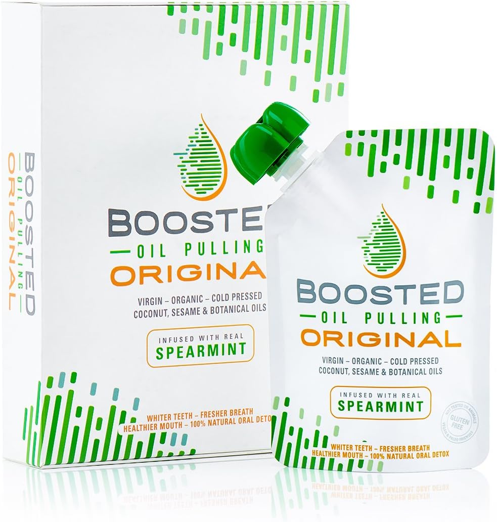 Boosted Oil Pulling Original | Natural Teeth Whitening | Freshens Breath | Made in The UK | 125ml