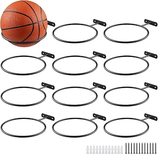 12Pack Ball Holder Wall Mount Metal Storage Display Rack Black