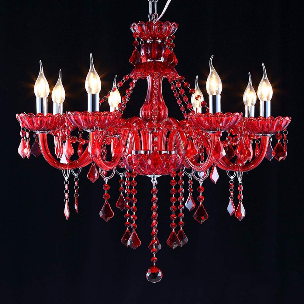 Lustre à bougie multicolore pour salle à manger et salon au style européen