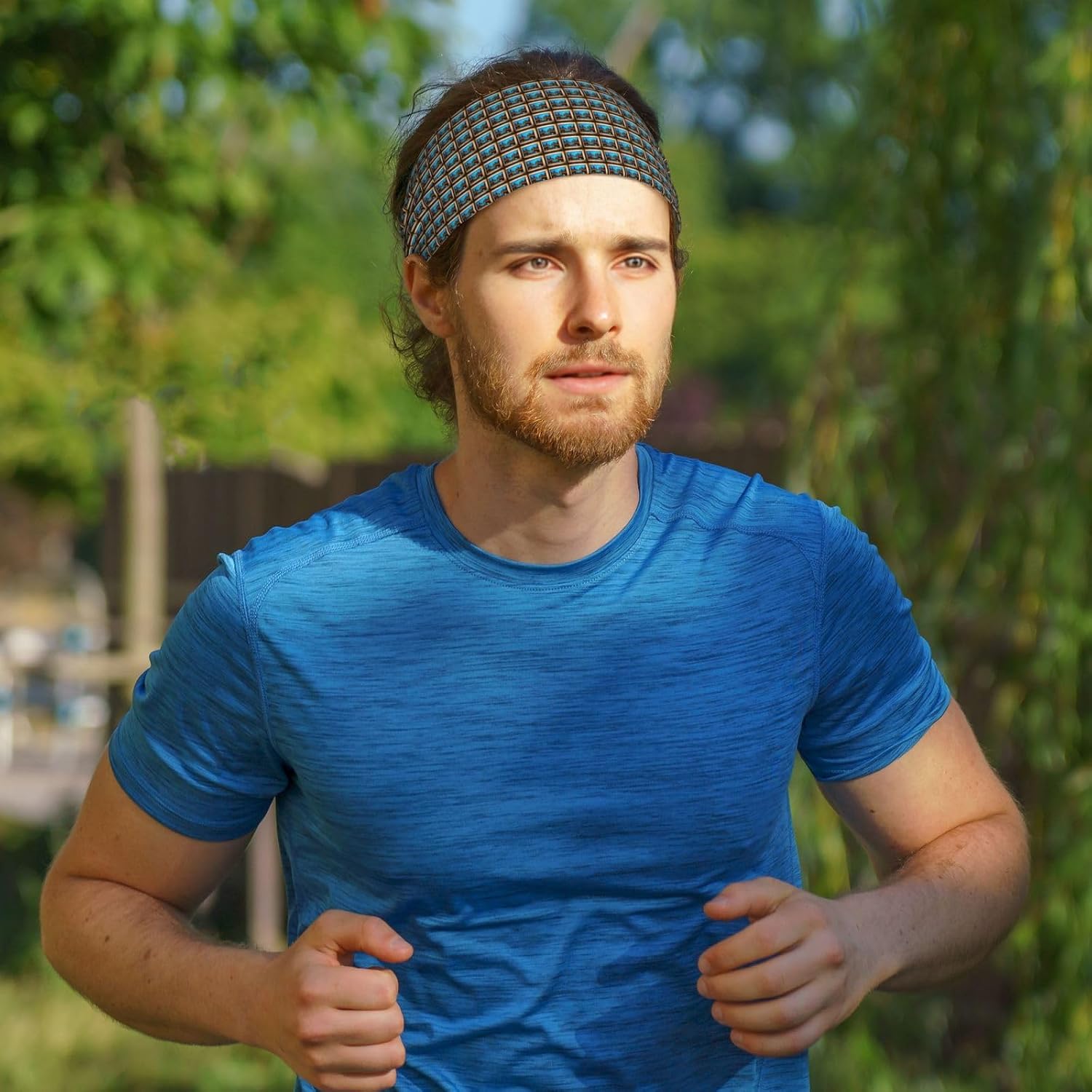 Chicago Reflected Print Elastic Headband Breathable Workout Hair Band Running Cycling Outdoor Activities