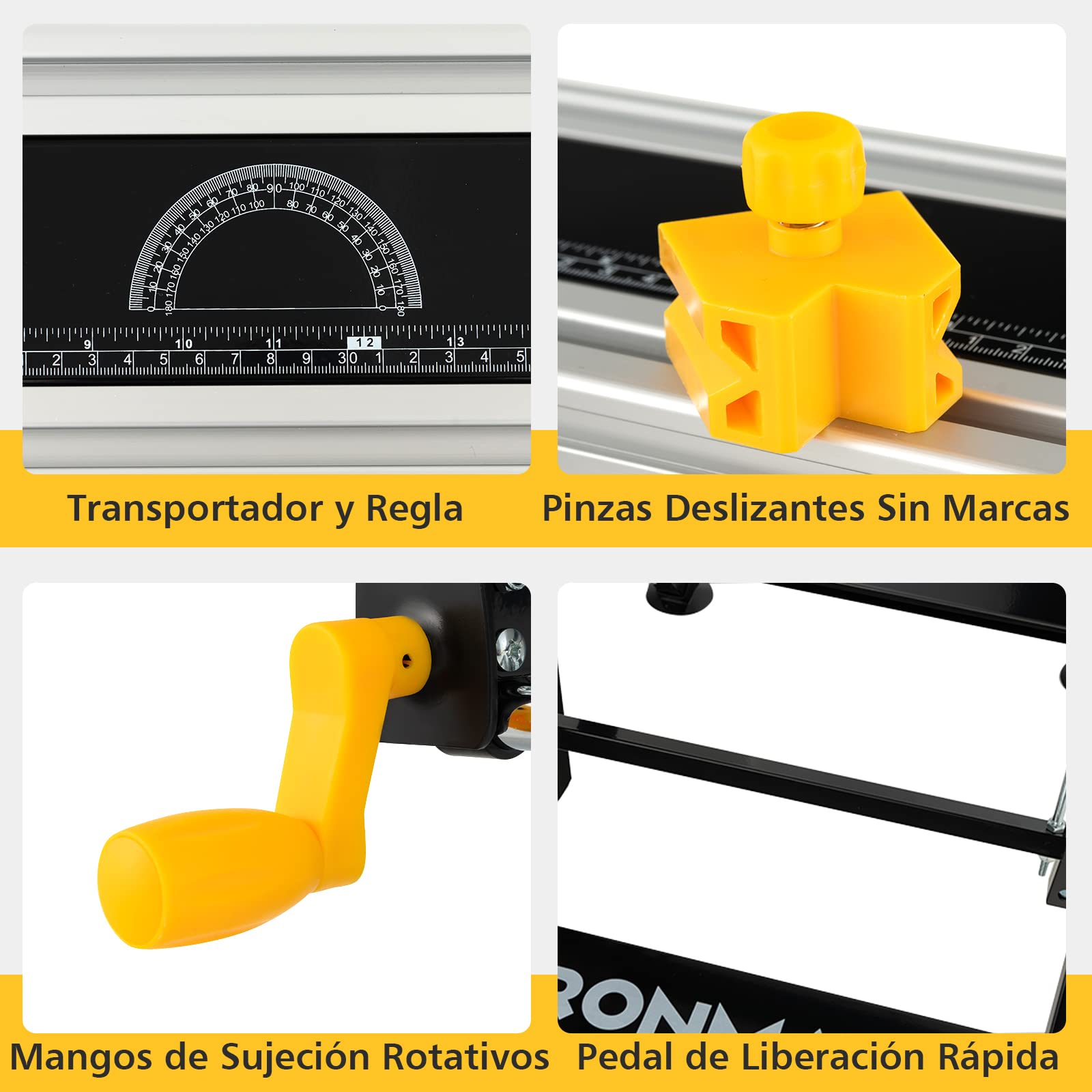 COSTWAY Mesa de Trabajo Plegable, Banco de Trabajo Portátil con Plataforma Inclinable y Altura Ajustable en 7 Niveles, Estación Multifuncional de Alumnio con 8 Abrazaderas, 2 Asas