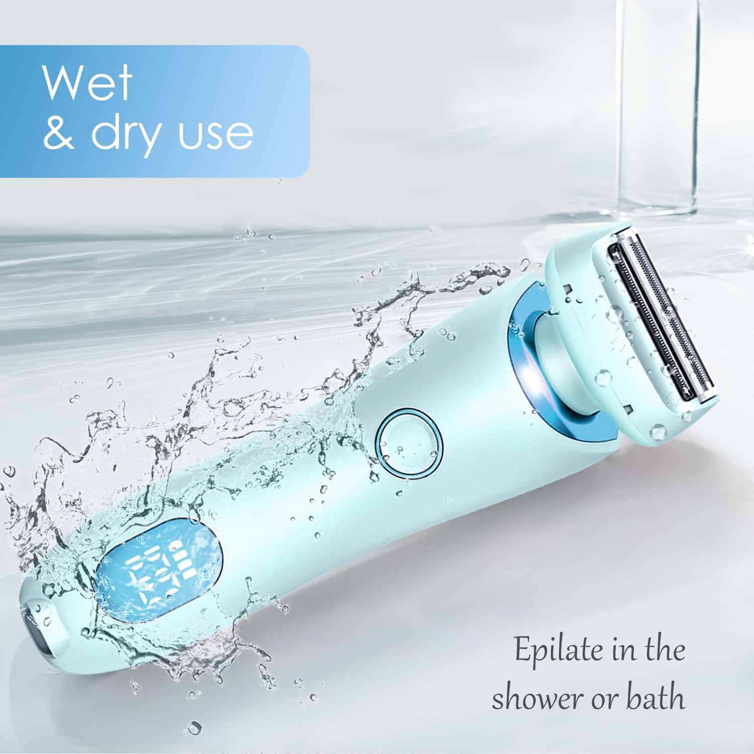 Razor for Women,Shaver Glide Razor, 3.0 Electric Beauty Trimmer，Rechargeable, Portable and Free Exfoliating Glove (Blue)