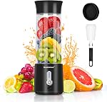 Tasse de mélangeur portable, mélangeur électrique USB, mini mélangeur portable pour shakes et smoothies, jus, 380ml, six lames idéales pour mélanger, violet clair