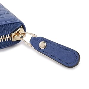 【美品】グッチ☆ソーホー　レザー　シボ革　ブルー　ラウンドファスナー　長財布 Amazon.co.jp: グッチ財布 GUCCI GG柄マイクログッチシマレザー