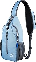 Vista 25 de Waterfly - Mochila cruzada tipo bandolera para viajes y caminatas, bolsa de pecho, Gris, talla única