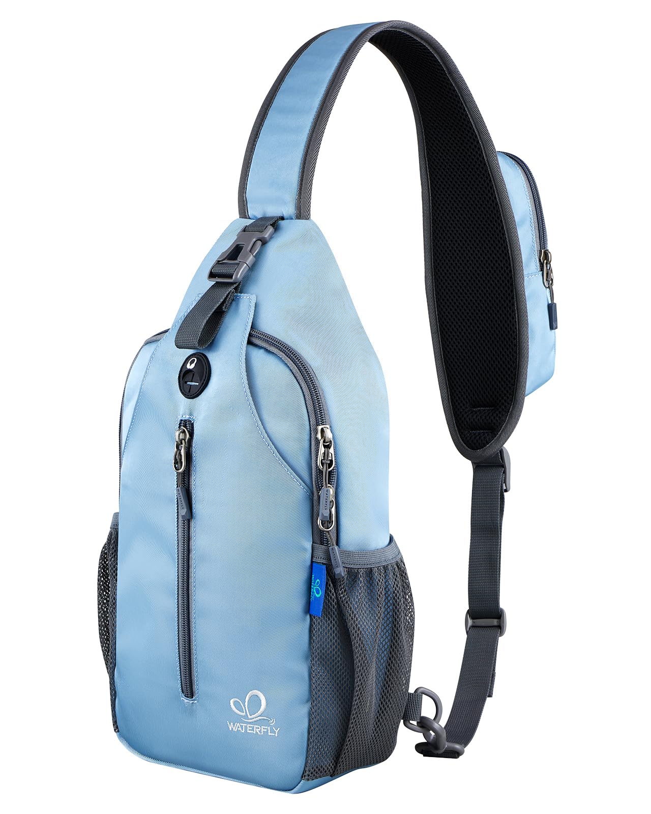 WATERFLY Sports Crossbody Sling Backpack Sling Bag Chest Bag Daypack for Cycling Hiking Running Men Women