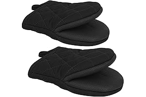 Qulable Short Oven Mitts: Heat-Resistant Gloves for Kitchen Confidence