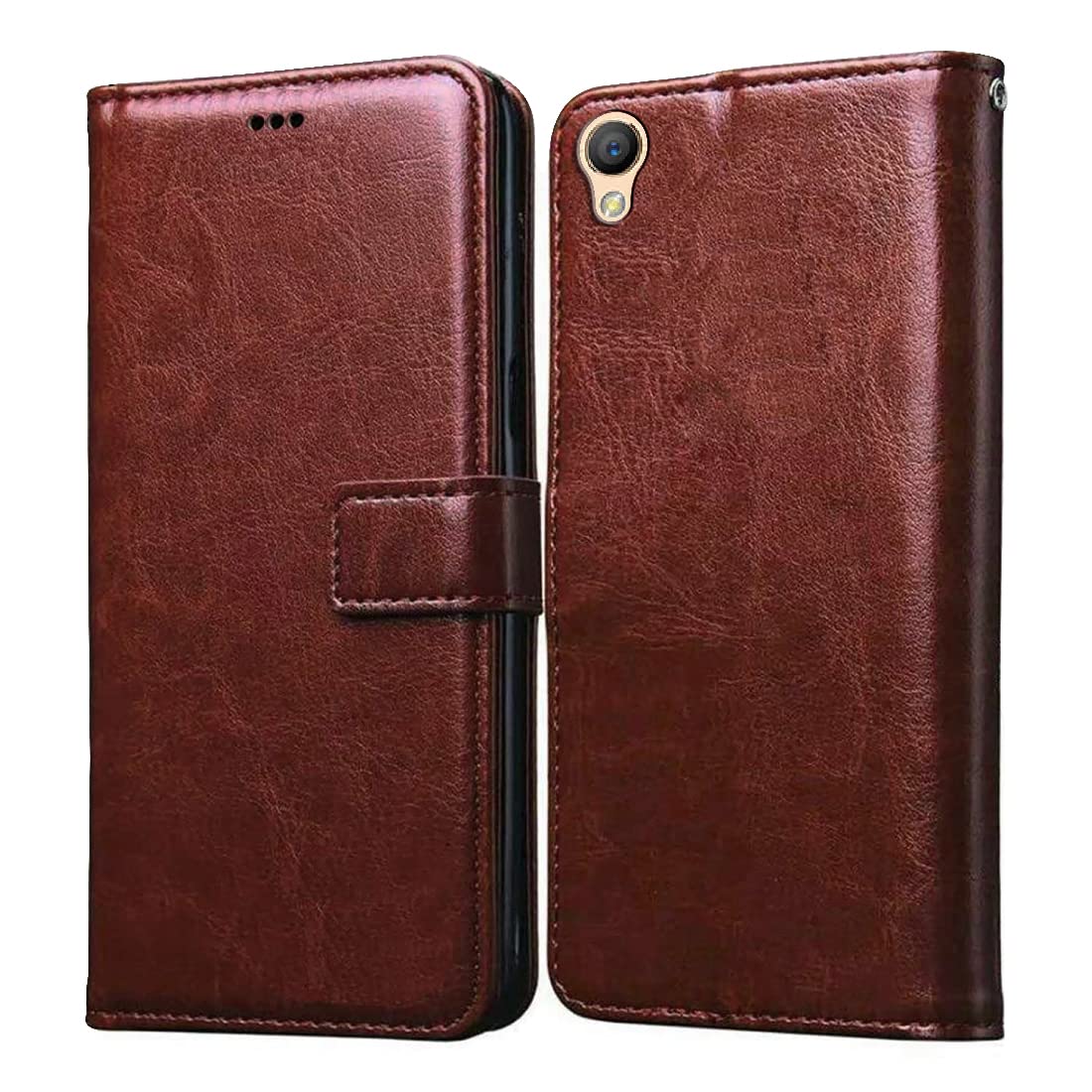 Casotec Flip Cover for Oppo A37 | Premium Leather Finish | Inbuilt Pockets & Stand | Flip Case for Oppo A37 (Brown) (B09PL9WK9C) Amazon Price History, Amazon Price Tracker