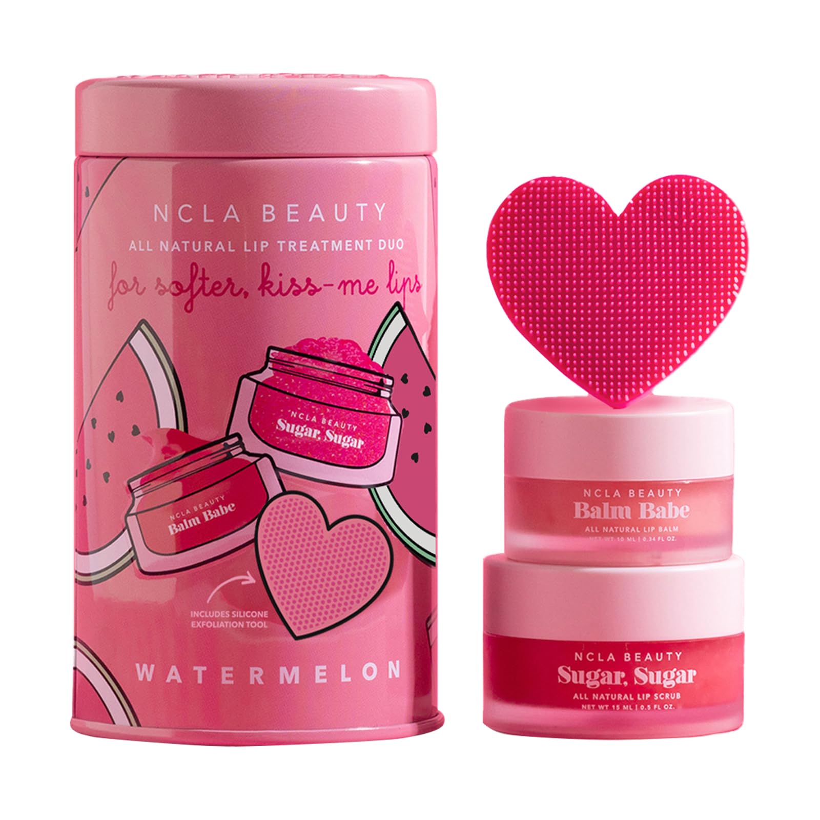 Lip Care Set + Lip Scrubber | Clean, Natural, Non-Toxic (Watermelon)