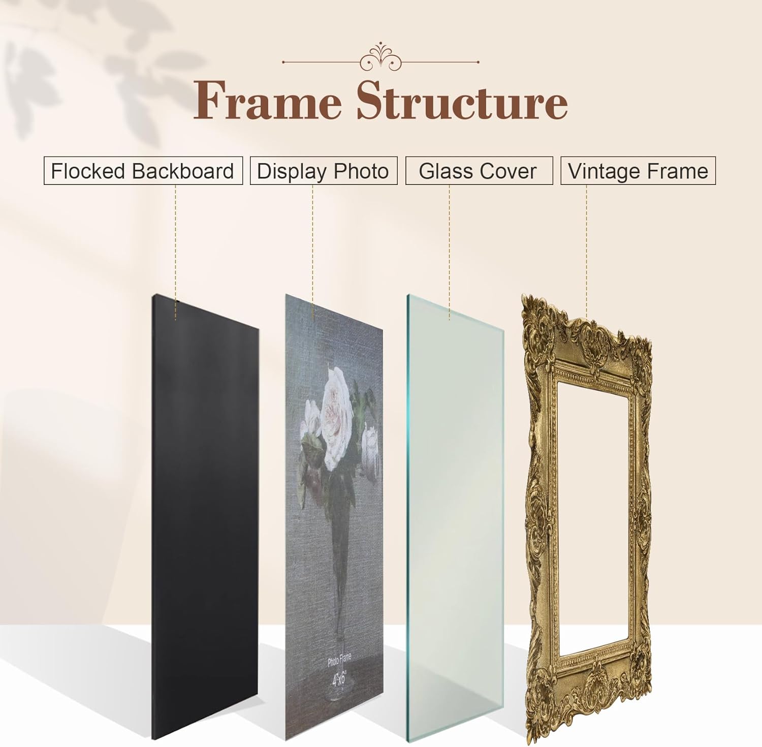 Vintage Photo Frame 8x10 - Beautiful Gold Frame for Framed Photos, Perfect for Tabletop or Wall Display in Any Room