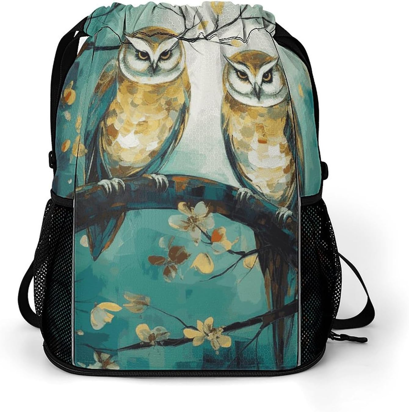Fitness Drawstring Backpack Waterproof Gym Bag Couple Owl Perch Tree Lightweight Dry And Wet Separation Swim Bag