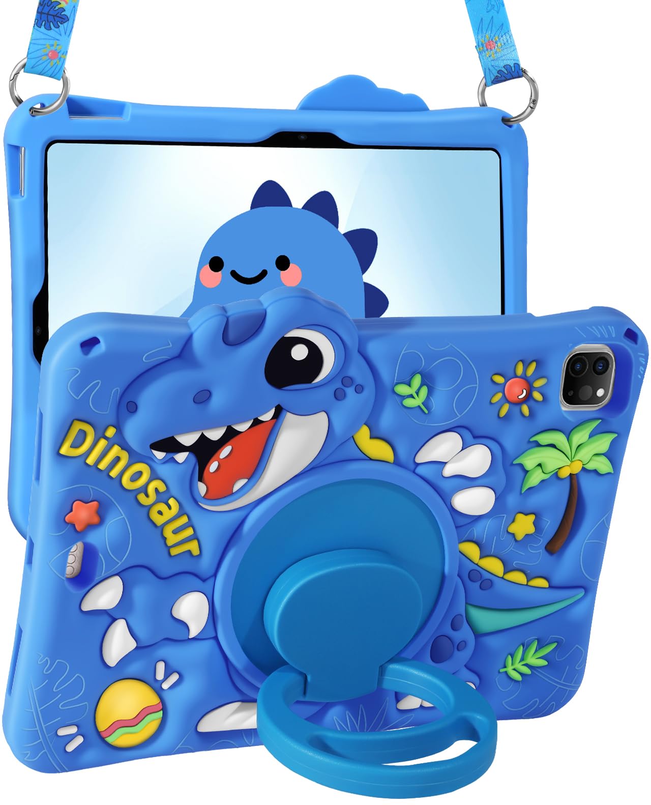 Boaretiu - Custodia per iPad 9,7", motivo: dinosauro, colore: Blu