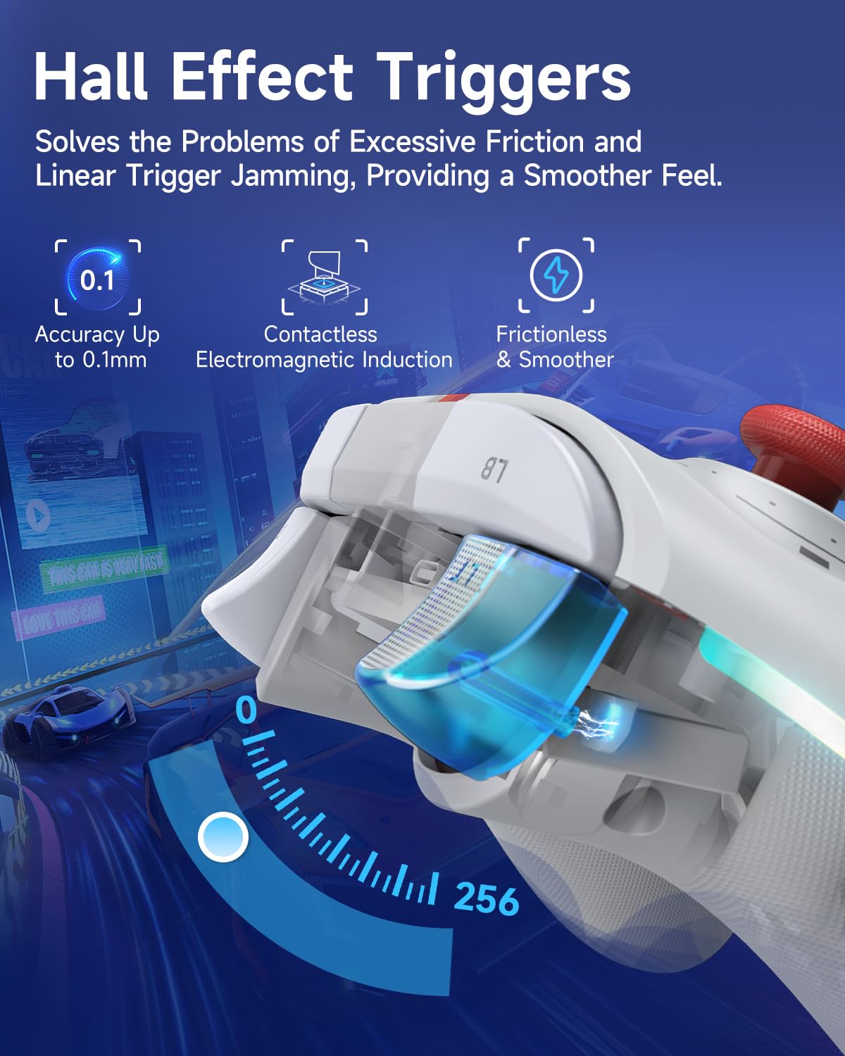 EasySMX X15 PC Controller - Enhanced Wireless Bluetooth Controller with Hall Joysticks/Hall Triggers/RGB Lighting - No Stick Drift, No Dead Zone - Work for Windows PC, Android, Steam and Switch