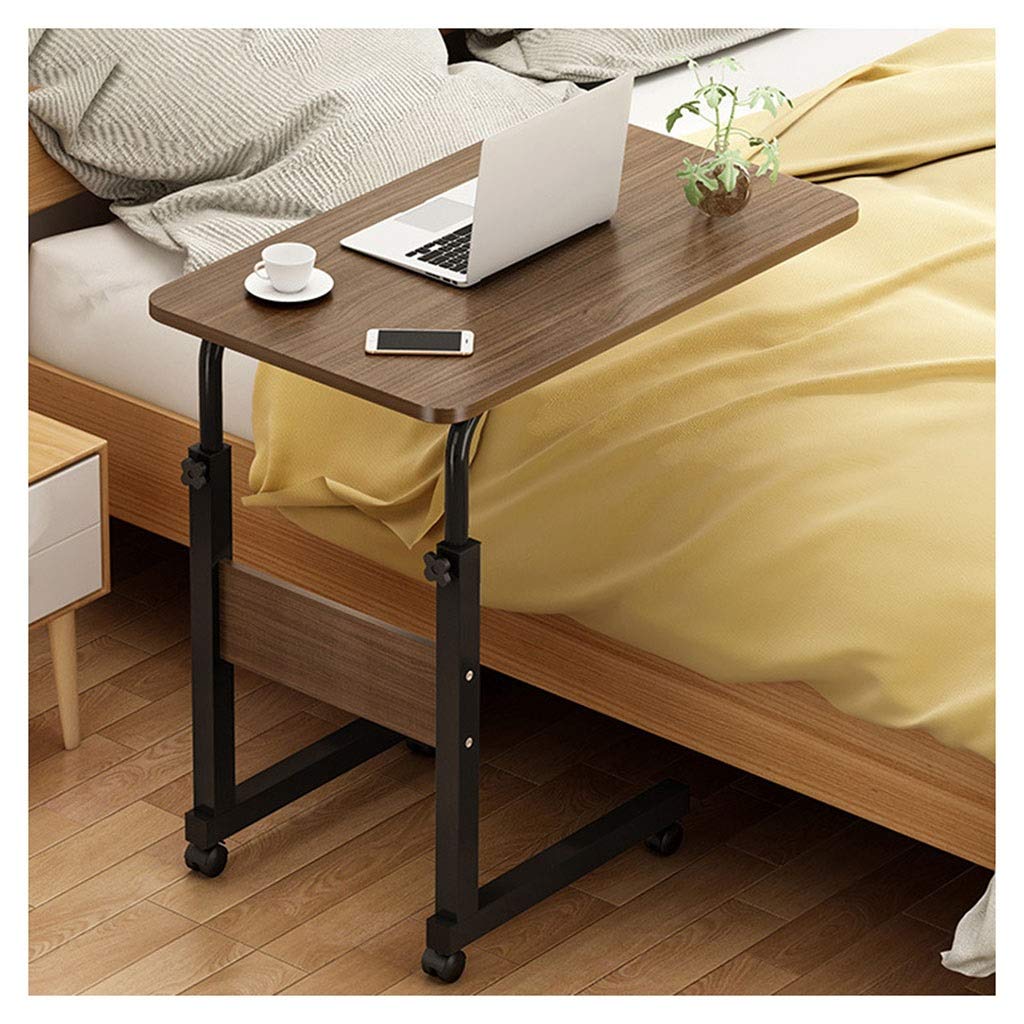 WERTYG Laptop Table Coffee Side Table Height Adjustable Over Bed Table Wheeled for Sofa Bed Balcony Garden Folding Table (Color : A, Size : 6040cm)