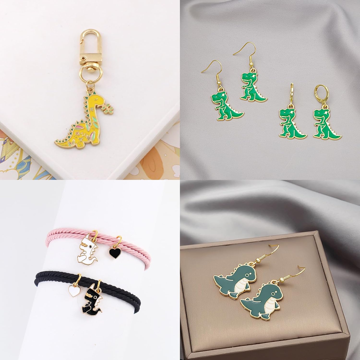 16Pcs Mixed Size Cute Enamel Dinosaur Charms for Necklace and Earrings Making - Anime Jewelry Making Supplies Funny Pendants for Jewelry Crafts - Image 3