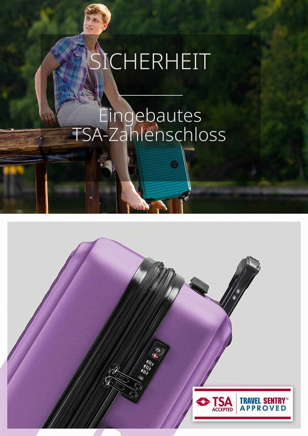 Hauptstadtkoffer Mitte Koffer 68 cm 74-88 Lmit Anhänger, Aubergine | ABS-Hartschale · TSA · XL Erweiterung · 4 Rollen · Austauschbare Ersatzteile · Urlaub · 1-2 Wochen · Digitaler Kofferanhänger