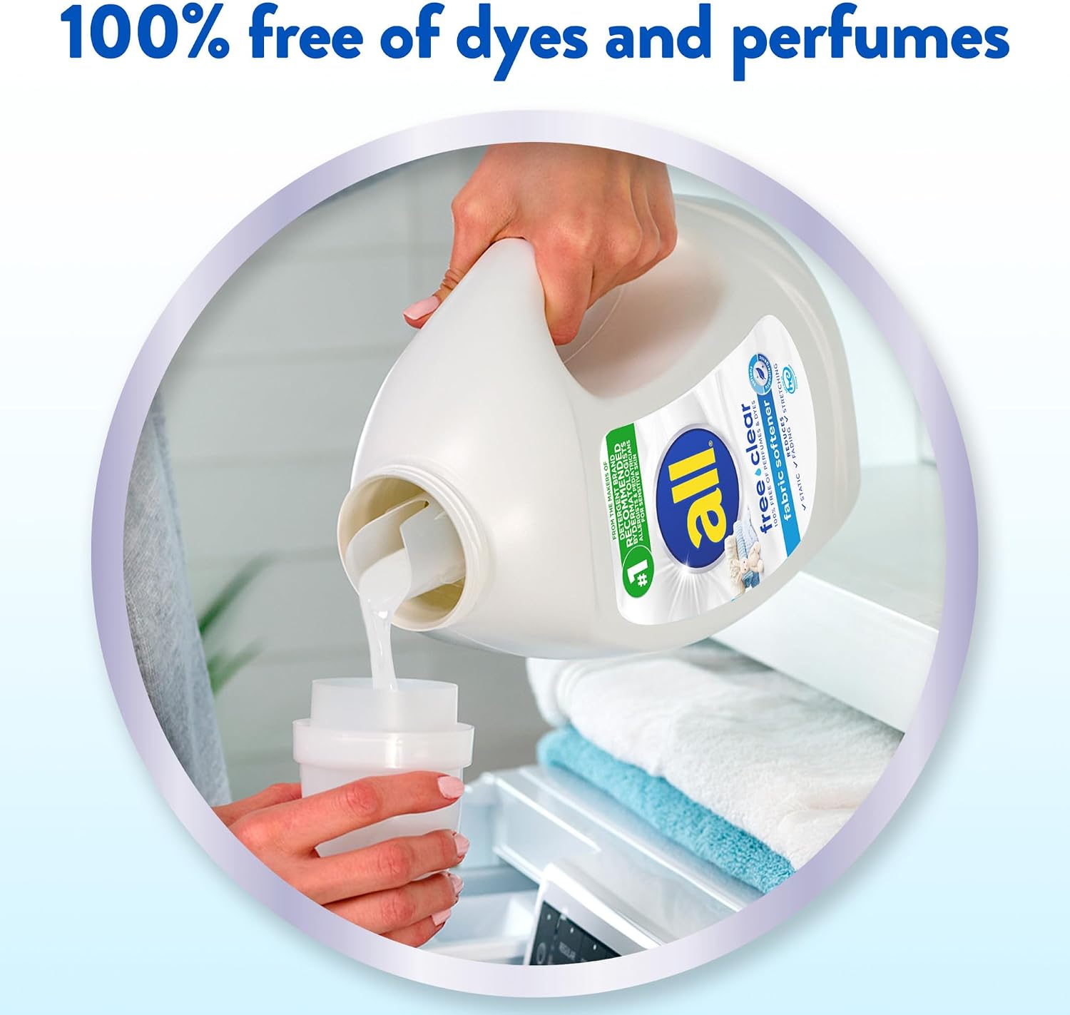 all Liquid Fabric Softener, Free Clear, 34 fluid Ounces image 4