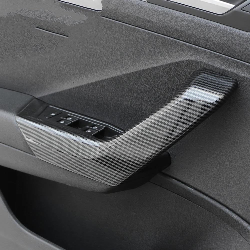 ESPYN Auto Interni Per VW Troc Per T-roc 2018-2023 Maniglia Della Porta Rivestimento Auto Porta Bracciolo Pannello Di Copertura Adesivo Decorazione Interni (Colore : Sliver