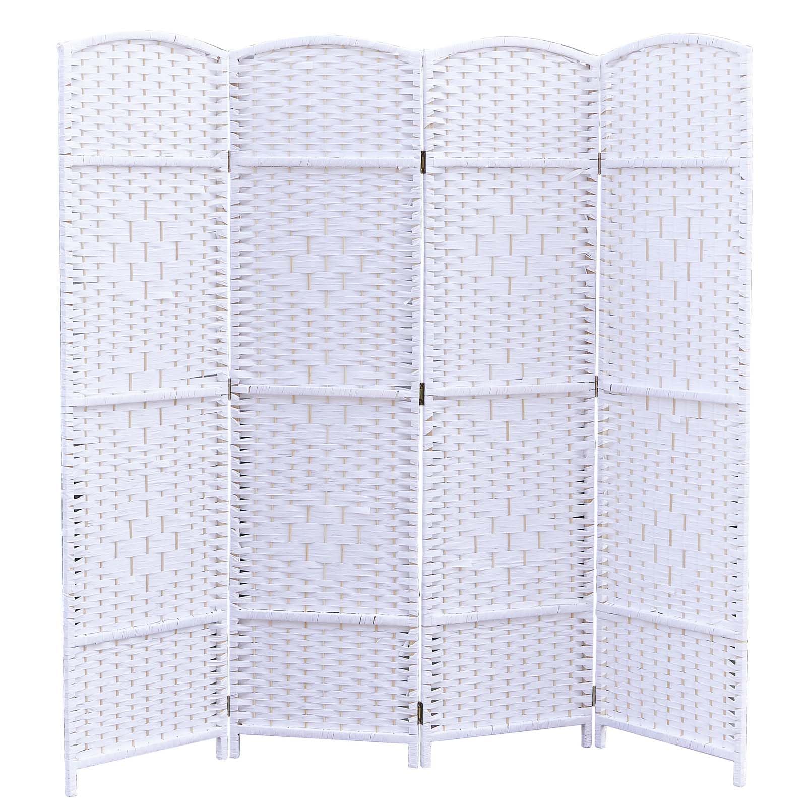 Paravent en bambou séparateur de pièce pliable 4 panneaux autonome pour chambre 150x160