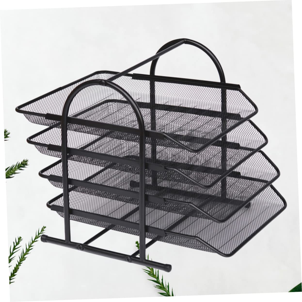 Portadocumenti da Tavolo A 4 Strati unità di Archiviazione per Documenti Design Moderno Nero Forniture per Ufficio Scuola Uso Domestico