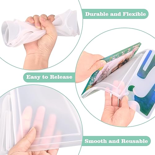 Vista 9 de Molde de resina para marco de fotos, moldes de marco de fotos con soporte de soporte, rectangular y ovalado de moldes epoxi de borde irregular