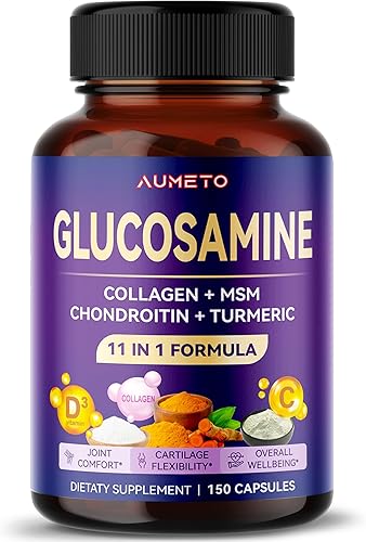 Fórmula mejorada con glucosamina con MSM, condroitina, cúrcuma, colágeno, para comodidad de las articulaciones, flexibilidad del cartílago,