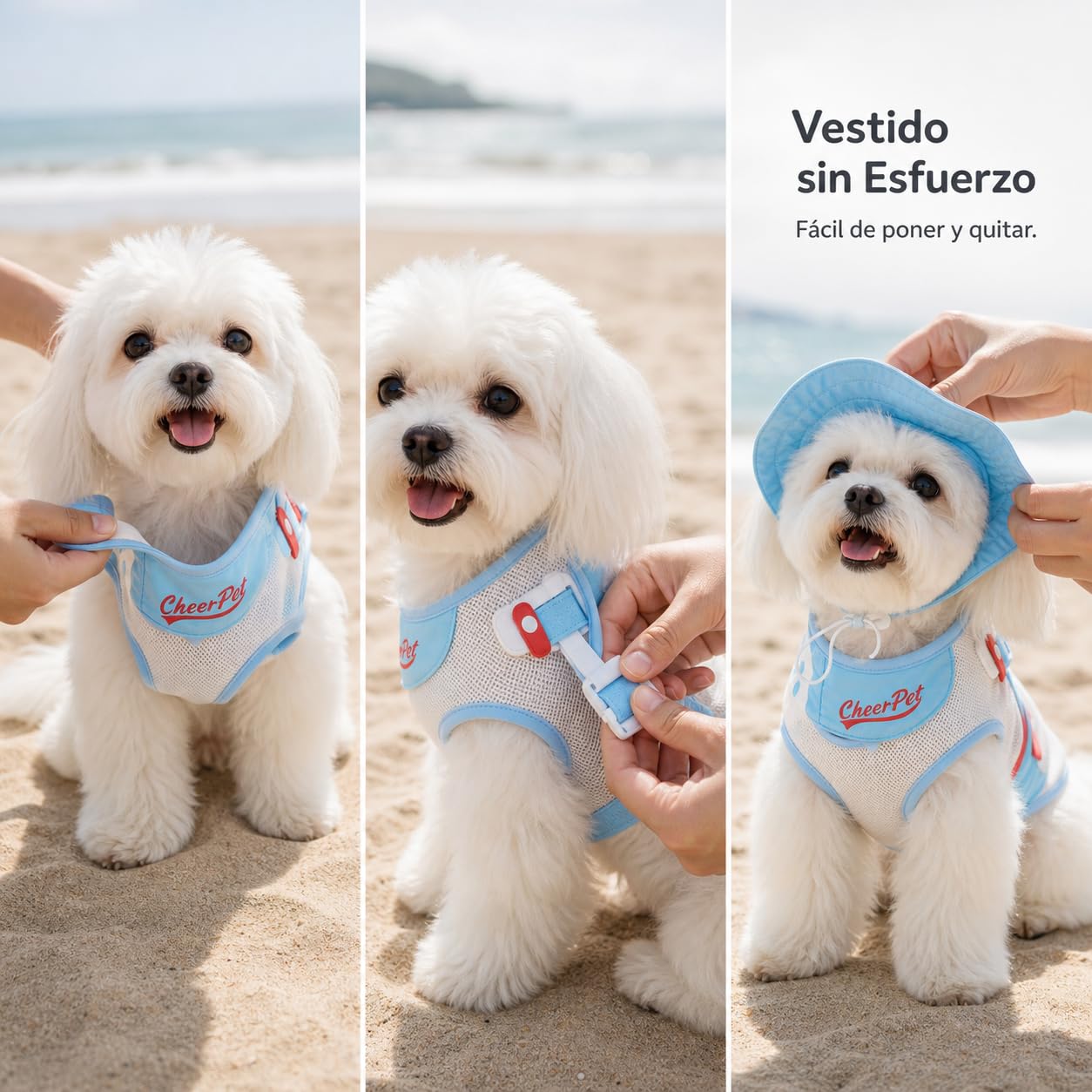 Vêtement Rafraîchissant Chien, Style 1 | Tissu respirant solaire 50+ - résistant aux éclaboussures - doublure fraîche - gilet - pour l'été - pour chiot