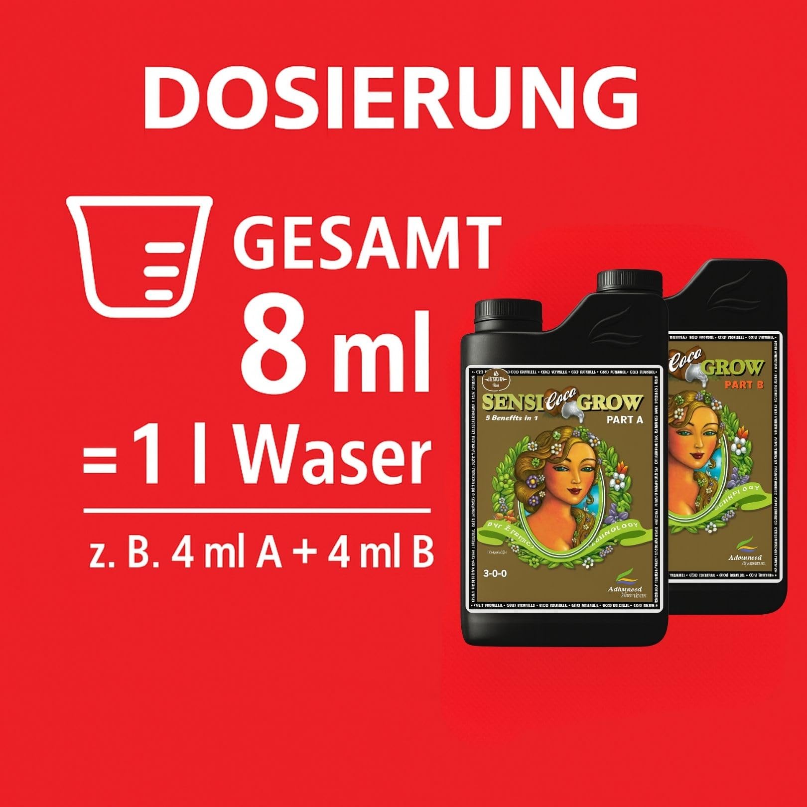 Weedness Advanced Nutrients pH Perfect Sensi Coco Grow A&B 1 Liter - NPK Dünger Grow Anbau Indoor Erde Flüssigdünger Organischer Bio