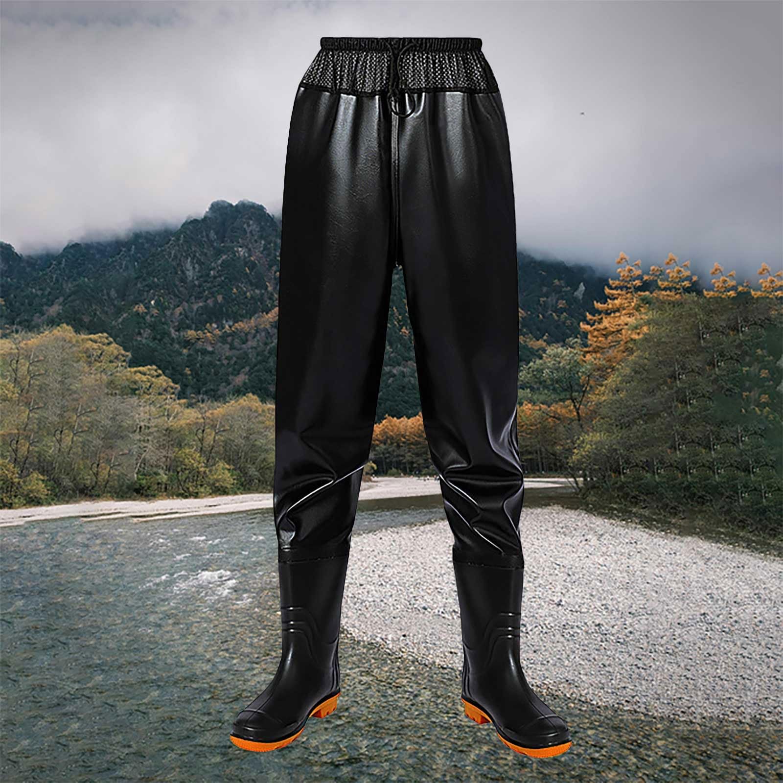 Pantaloni da pesca a mosca, da uomo, con elastico in vita, impermeabili, traspiranti, per pesca a mosca, pesca in mare grosso, tuta leggera da caccia