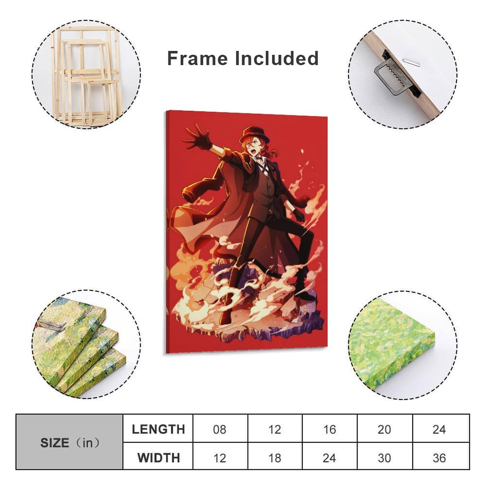 SRAML Chuuya Nakahara Canvas Art Poster - 16x24 Inch (40x60cm) Modern Wall Decor
