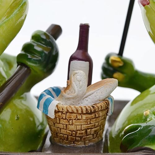 Miniatura 5 de Queemie Estatuas creativas de resina de rana de pareja de navegación, adornos de animales de mascota románticos Fechado Amantes Figuras